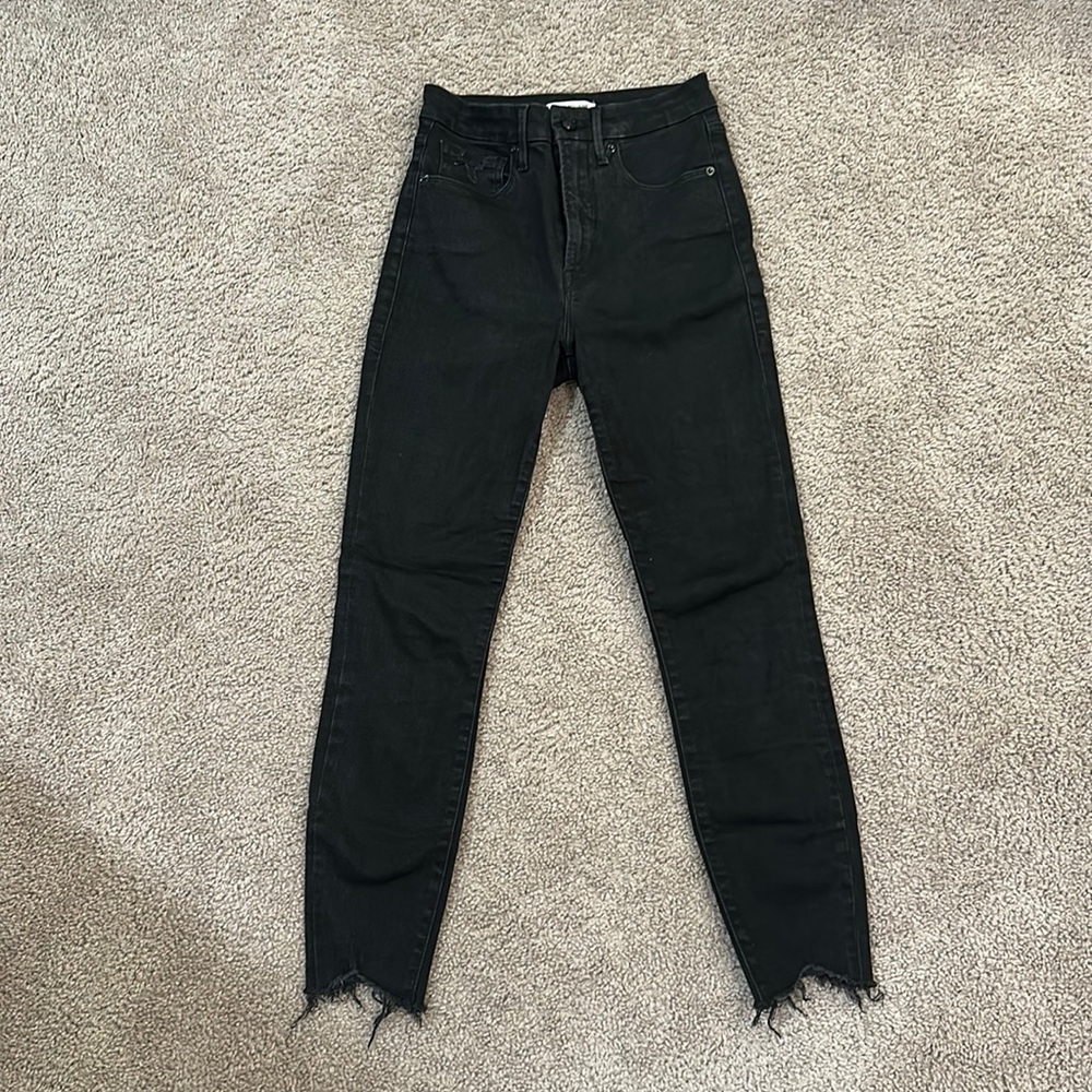 Good American Black Good Waist Crop